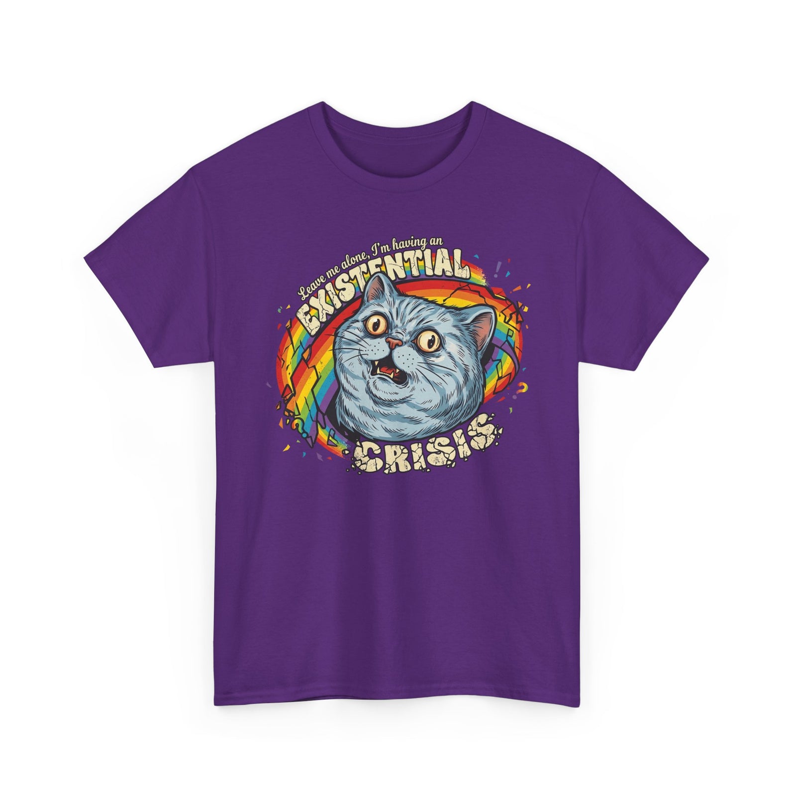 Funny Cat T‑Shirt — "Leave Me Alone, I'm Having an EXISTENTIAL CRISIS"