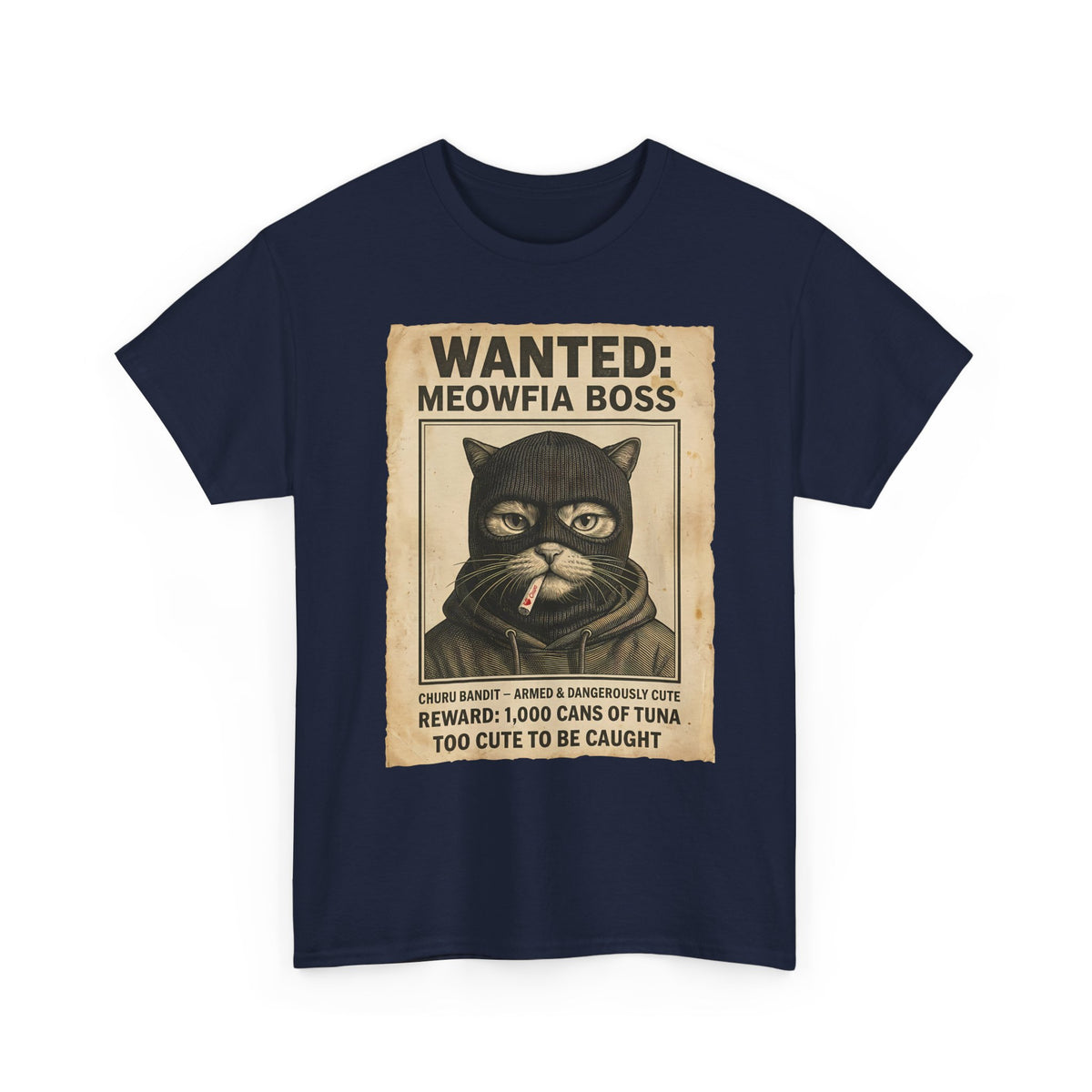 "Meowfia Boss" Wanted Poster Funny Cat T-Shirt