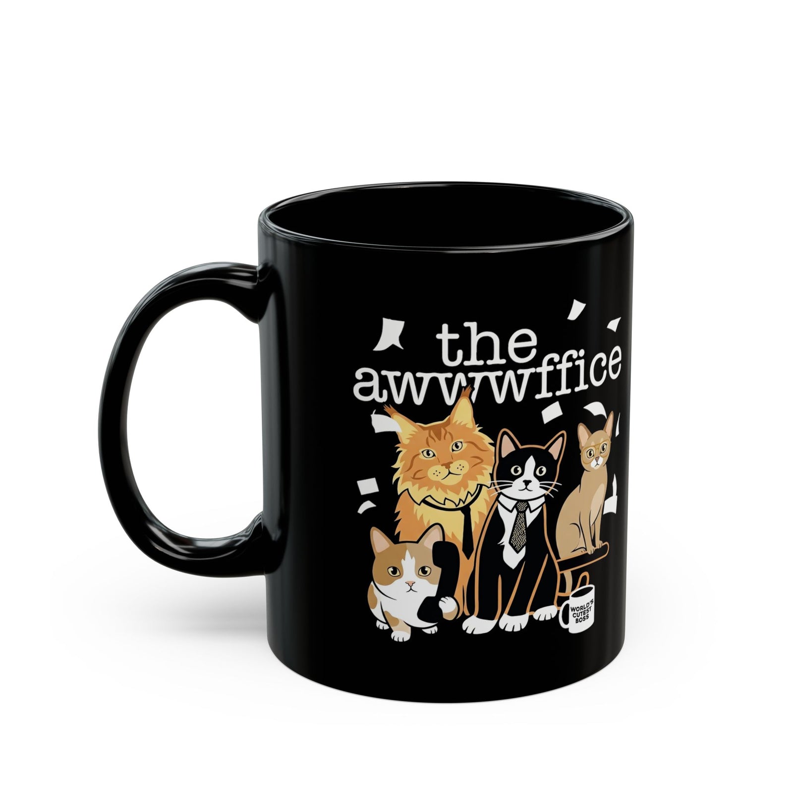 Cute Boss Cat Black Mug Cute Boss Cat Mug for Cat Lovers
