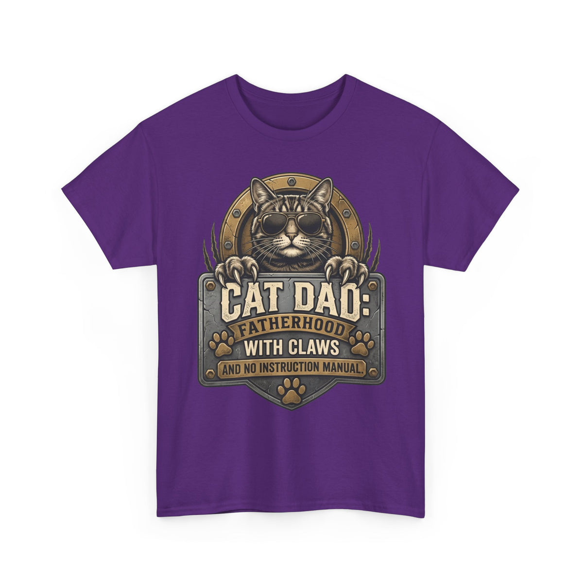 Cat Dad T-Shirt — "Fatherhood with Claws" Funny Cat Lover Tee