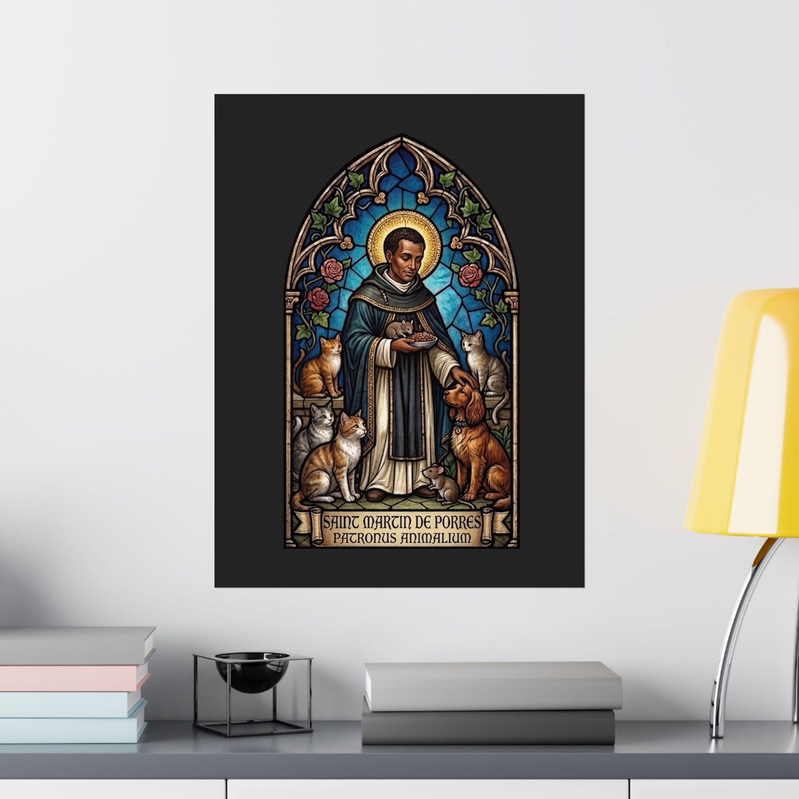 Saint Martin de Porres Cat Lovers Poster — Patron of Animals Poster