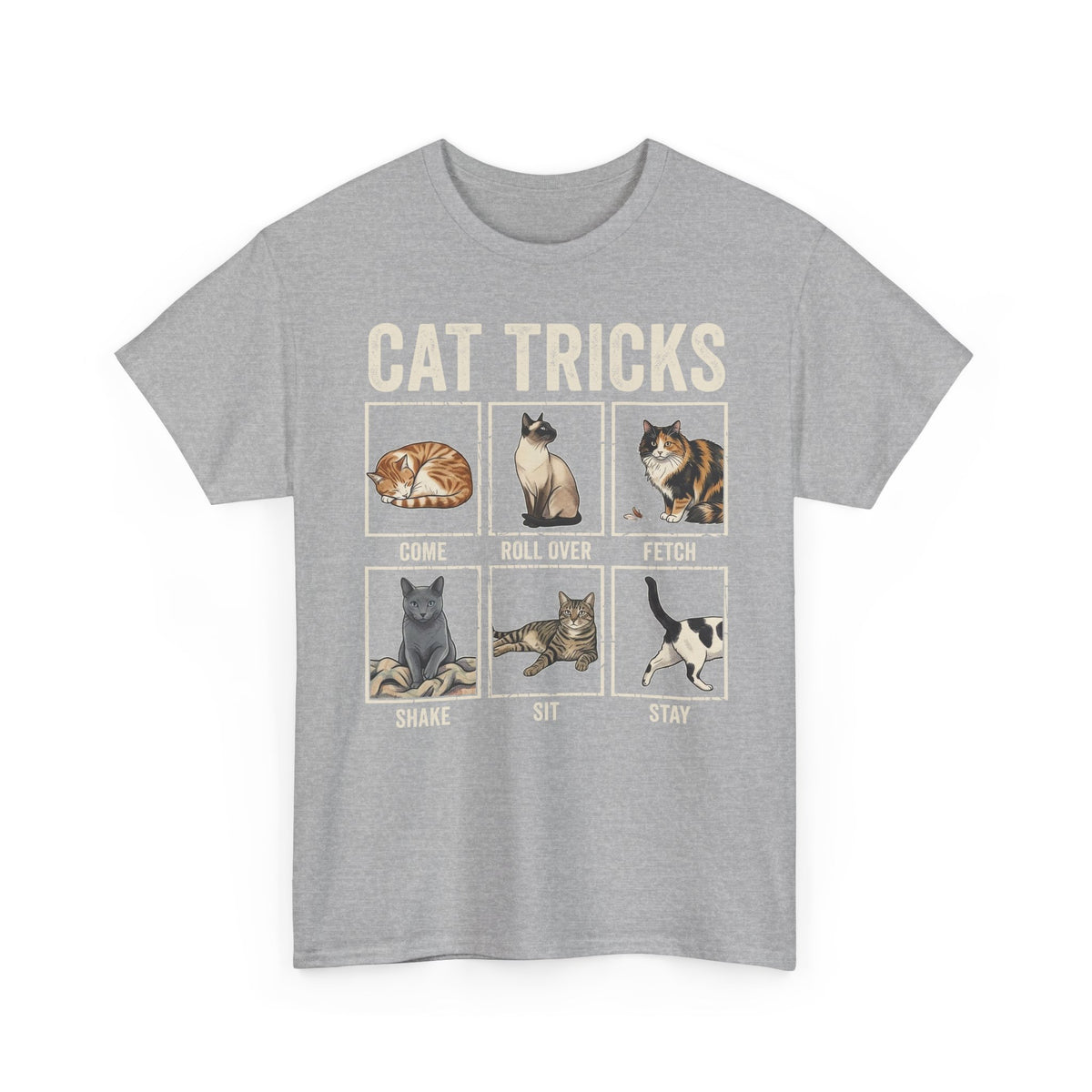 Funny Cat Tricks T-Shirt — Cute Cat Humor Tee