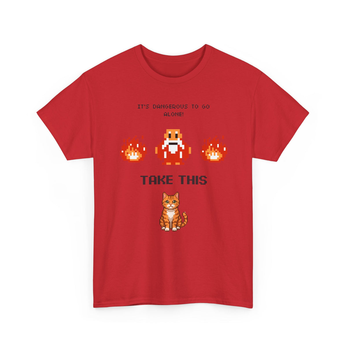 Retro Gamer Cat Shirt, It's Dangerous to Go Alone Take This Cat Tee