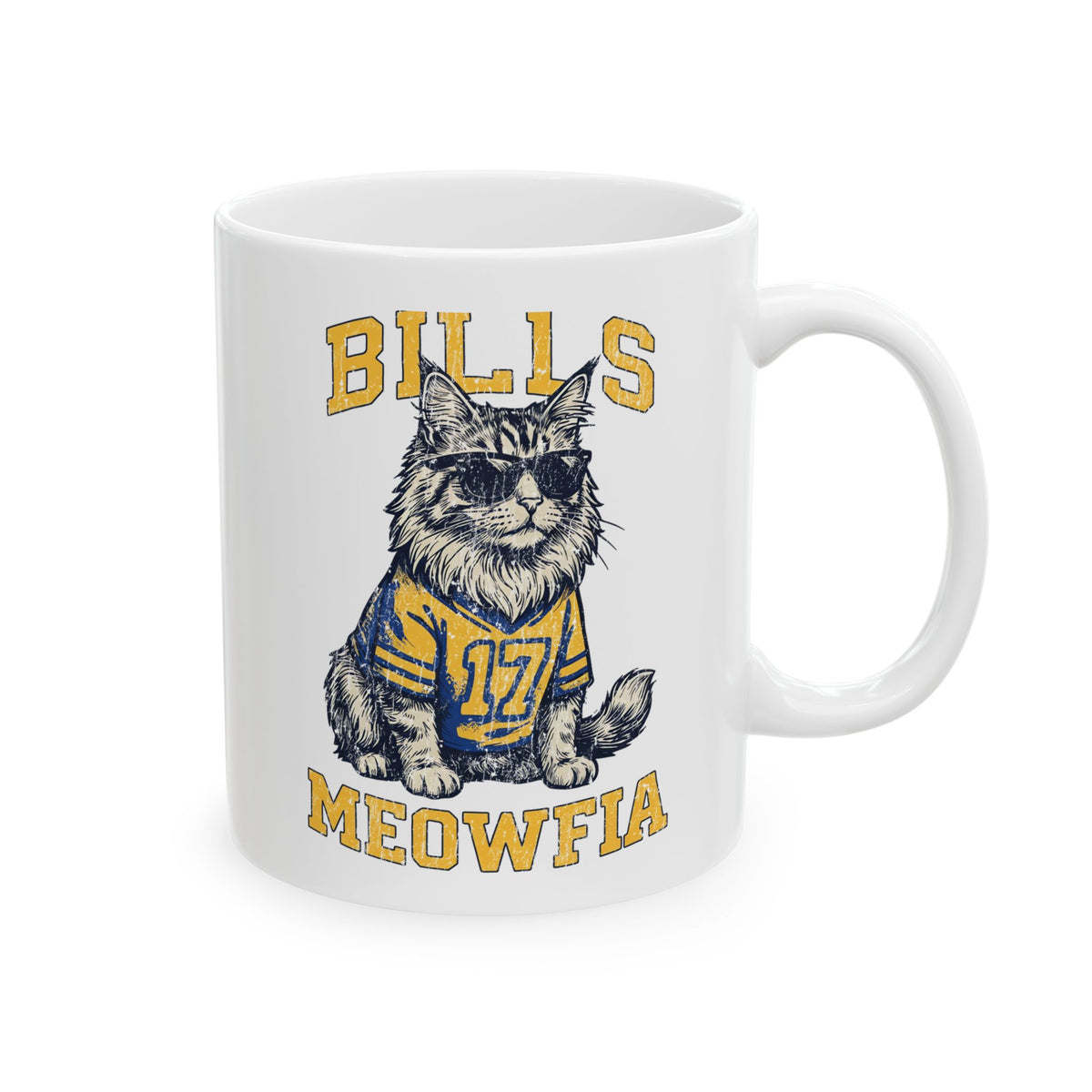 Bills Meowfia Ceramic Mug — Funny Cat Mafia Graphic Mug