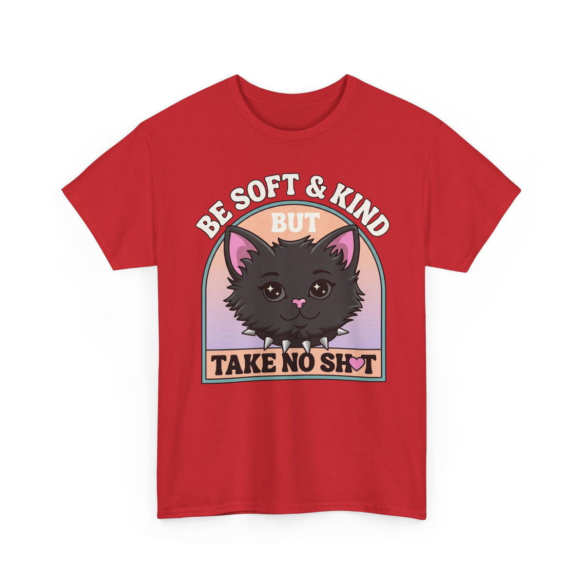 Funny Cat Attitude T-Shirt Be Soft And Kind But Take No Shit Tee