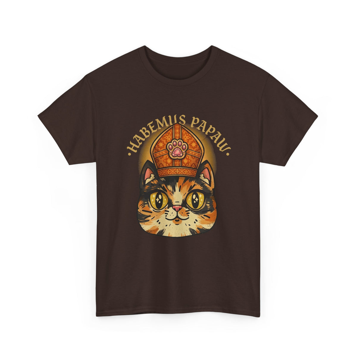 Funny 'Habemus Papaw' Catholic Kitten T-Shirt — Pope Cat Graphic Tee