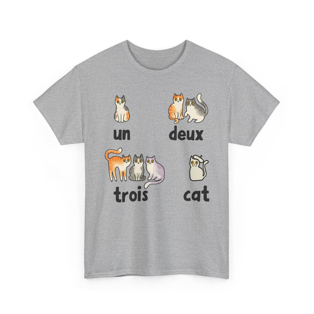 Un Deux Trois Cat T-Shirt — Cute French Cat Graphic Tee