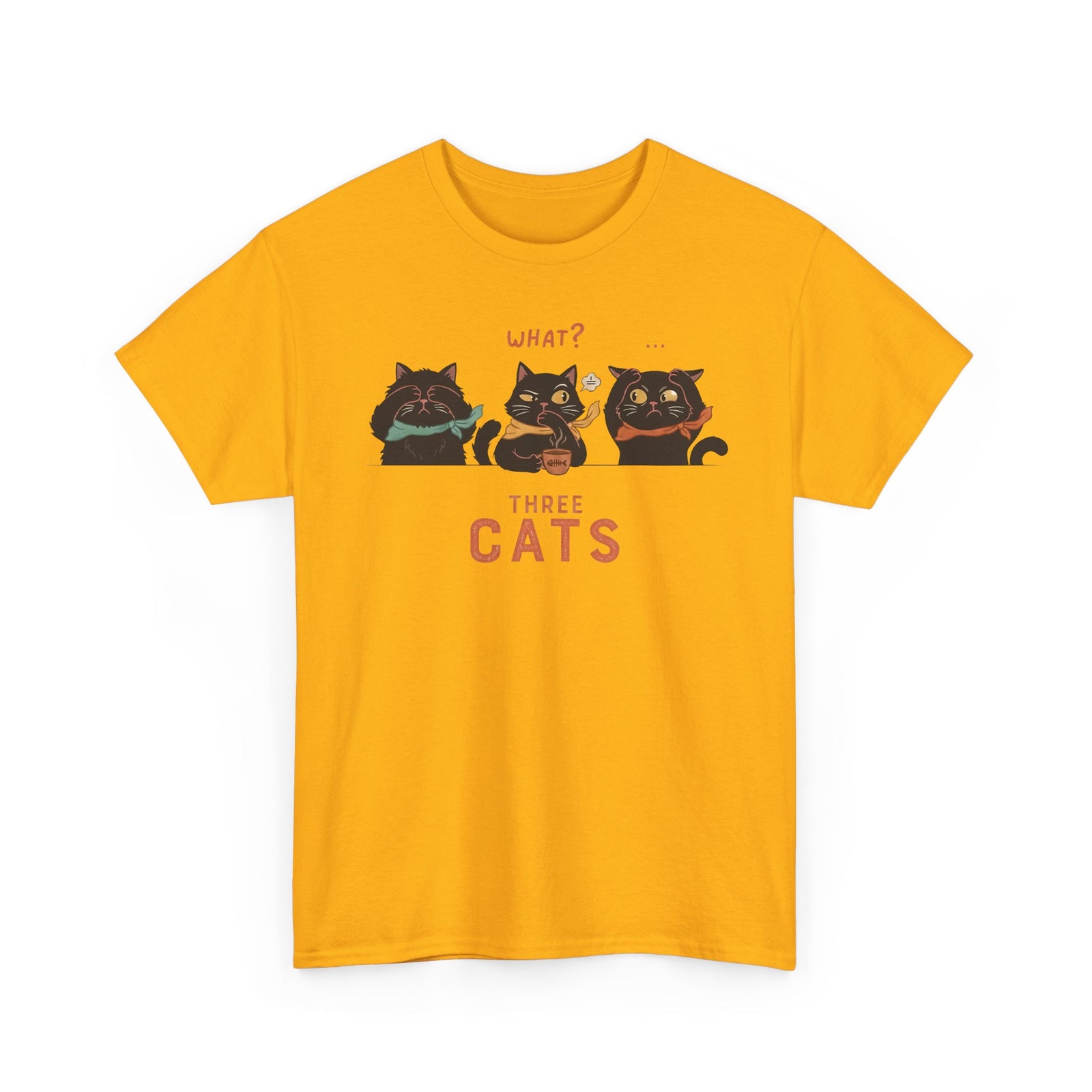 Three Wise Cats T-Shirt — Graphic Tee for Cat Lovers