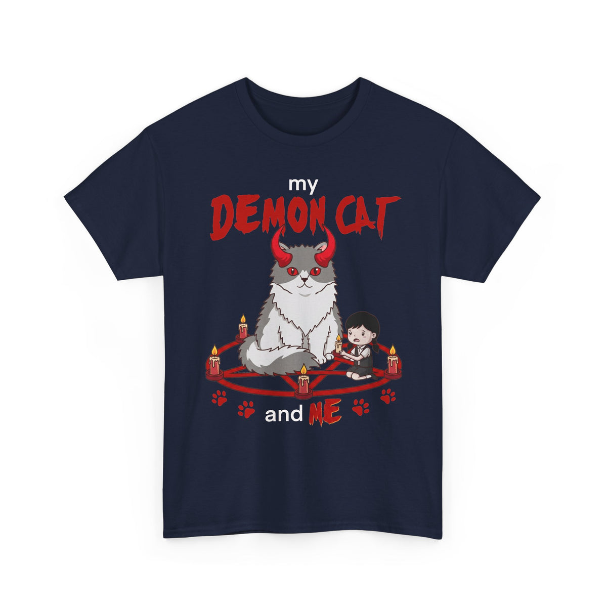My Demon Cat T-Shirt — Cute Spooky Cat Graphic Tee for Cat Lovers & Halloween