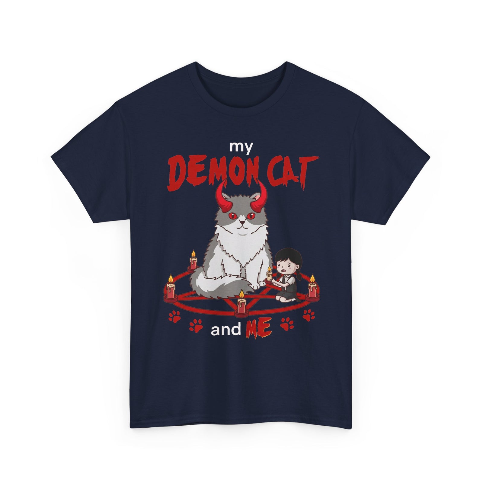 My Demon Cat T-Shirt — Cute Spooky Cat Graphic Tee for Cat Lovers & Halloween