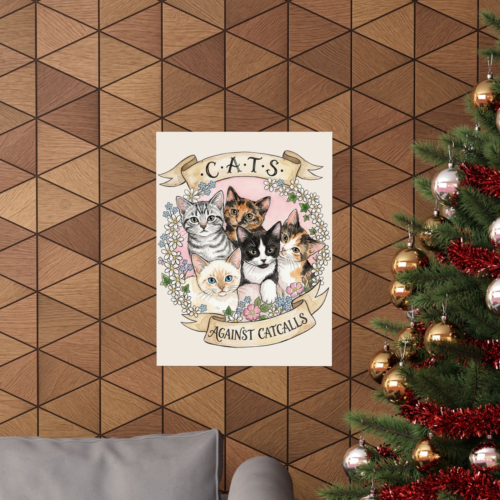 Cat Against Catcalls Poster — Feminist Anti-Harassment Poster