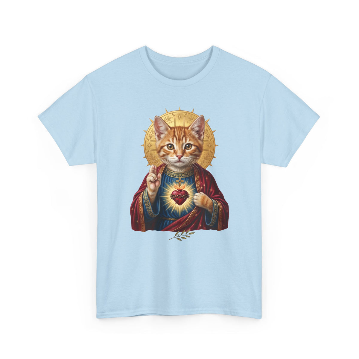 Sacred Heart Cat T-Shirt — Christian Religious Cat Lover Graphic Tee