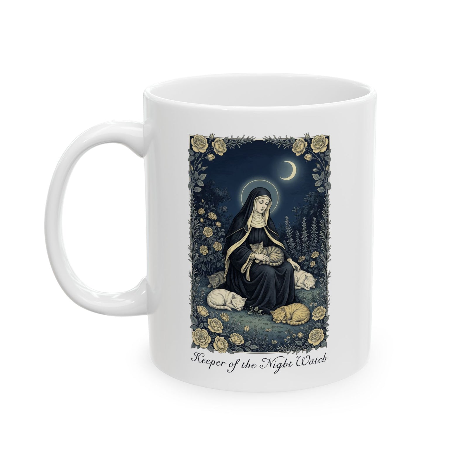 Keeper of the Night Watch Gertrude of Nivelles Cats Ceramic Mug