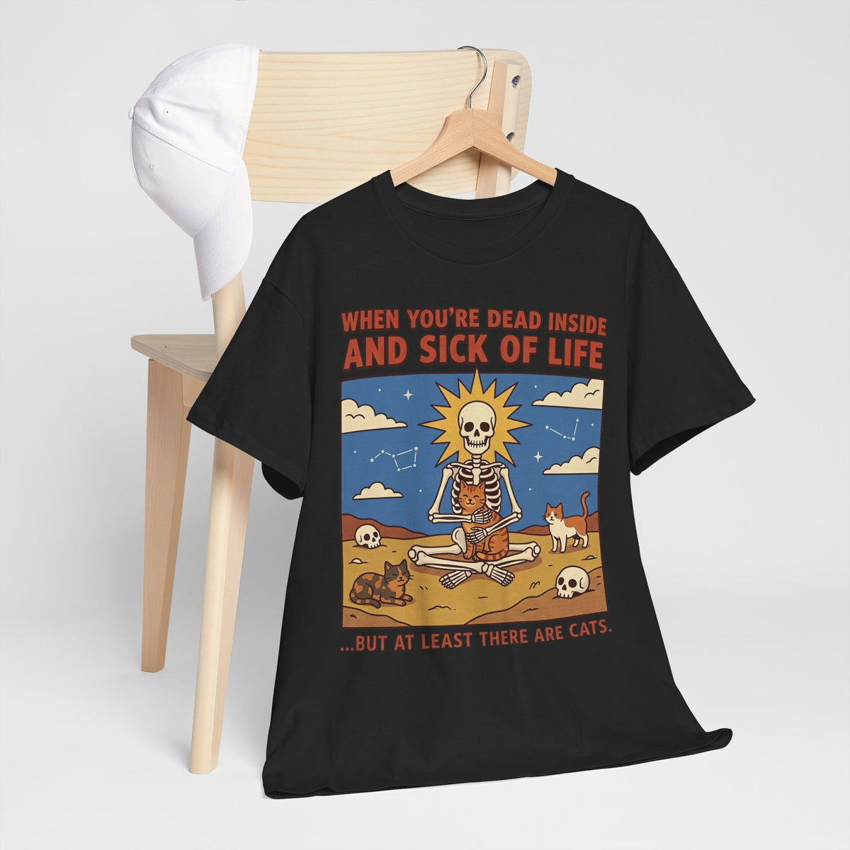 Funny Cat T-Shirt — "When You're Dead Inside But At Least There Are Cats"