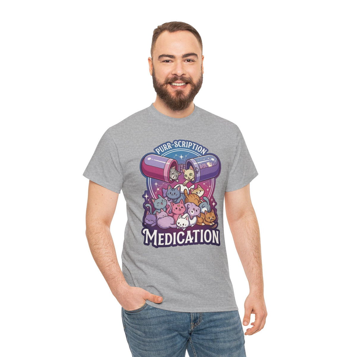 Purr‑Scription Medication Cat T-Shirt