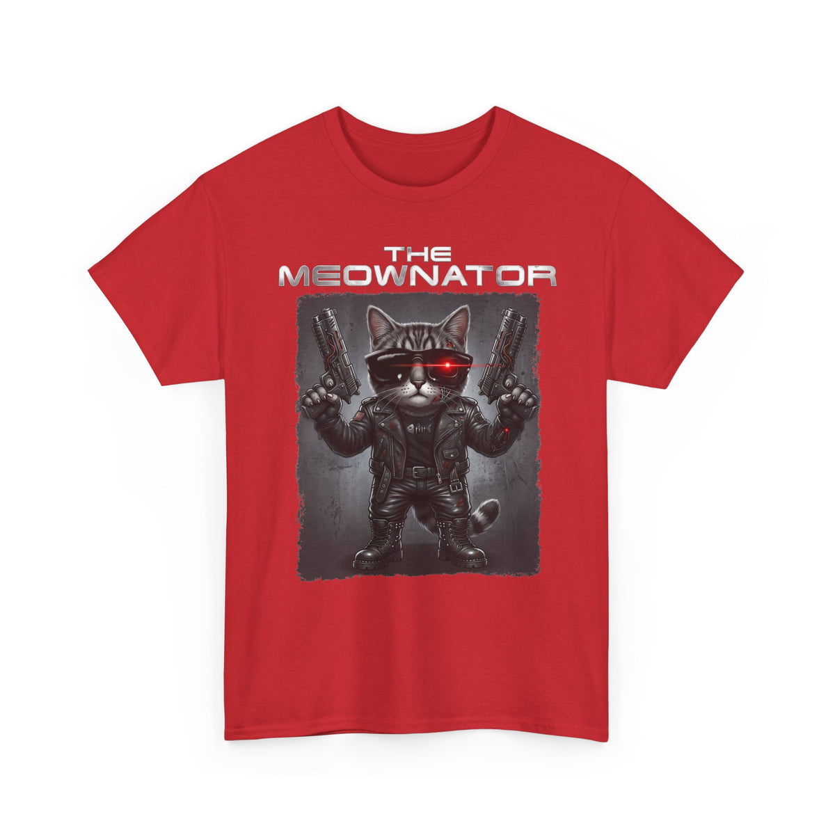 The Meownator T-Shirt — Funny Sci-Fi Cyborg Cat Parody Tee