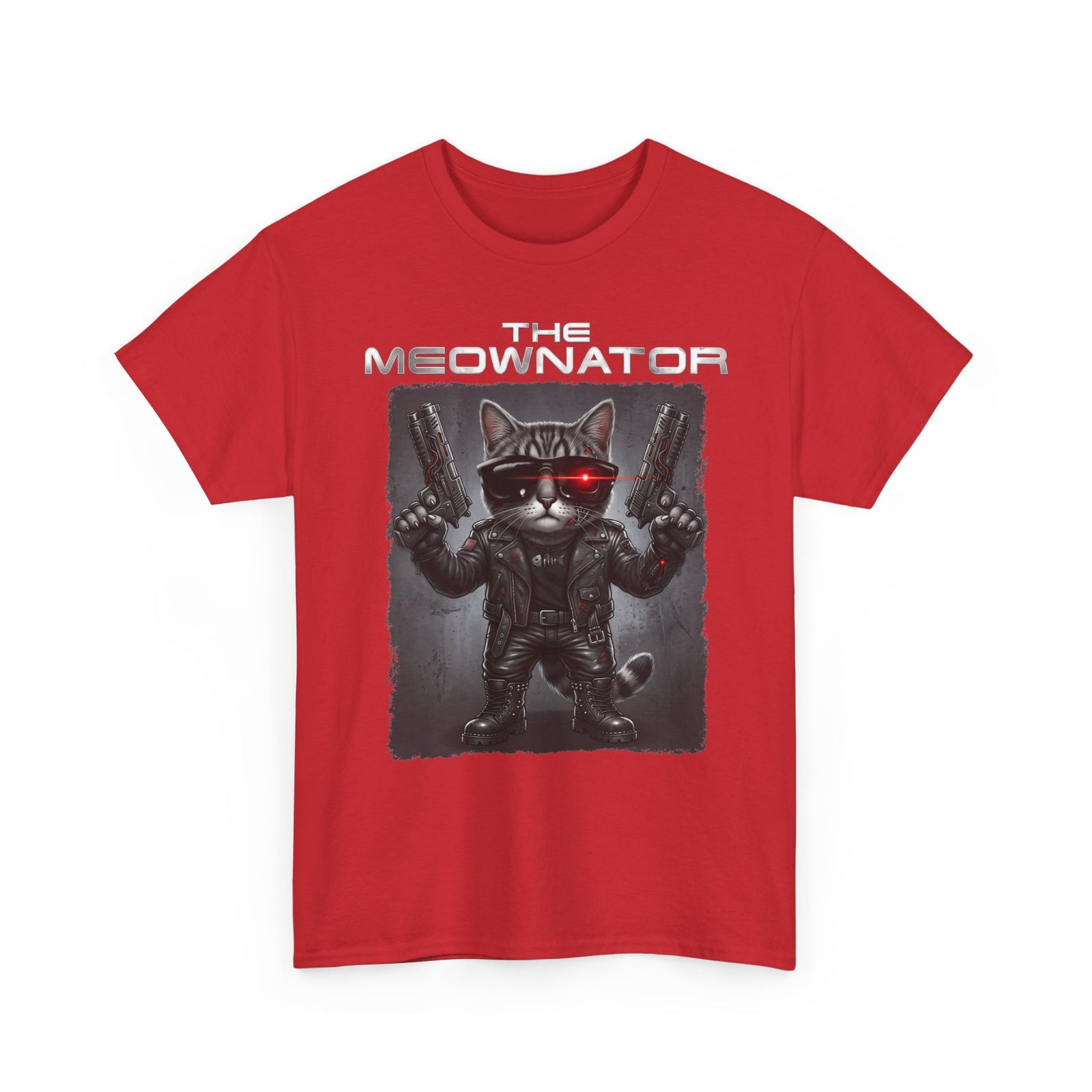 The Meownator T-Shirt — Funny Sci-Fi Cyborg Cat Parody Tee