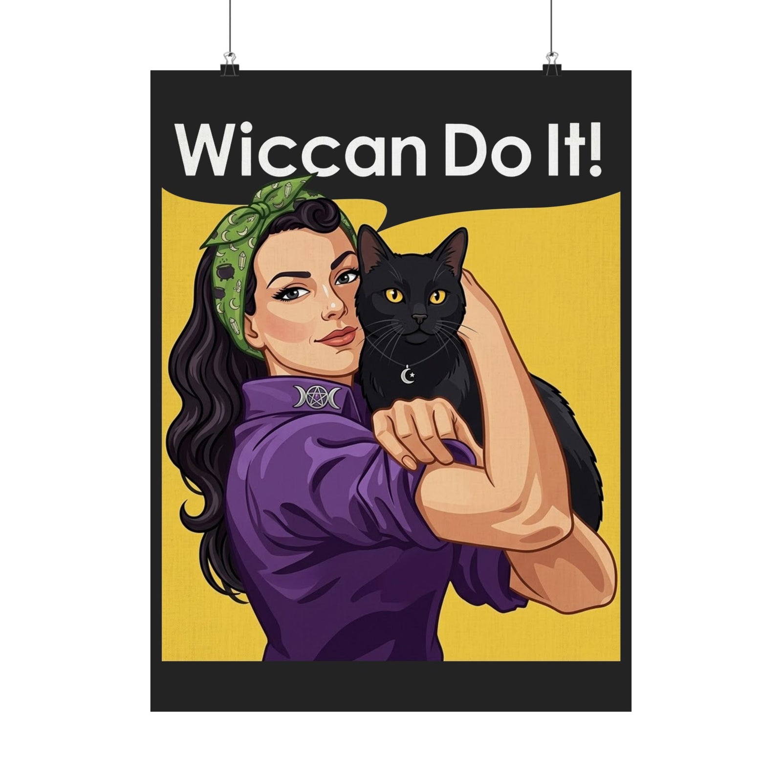 Black Cat "Wiccan Do It" Poster — Witchy Wicca Magic Poster