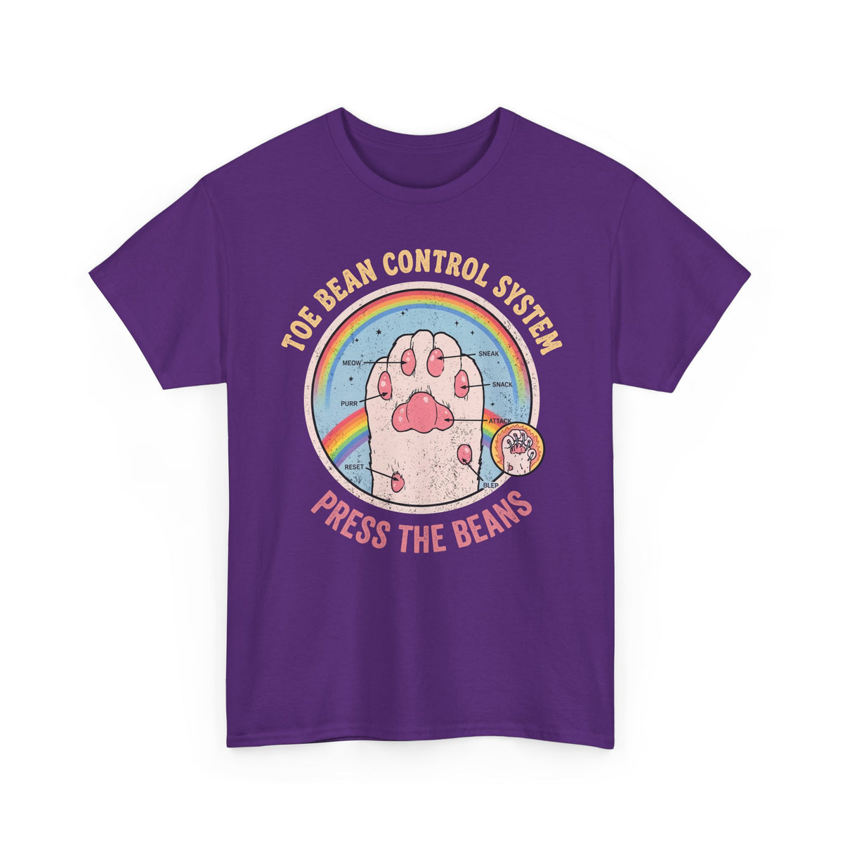 Toe Bean Control System T-Shirt — Funny Cat Paw Infographic Tee
