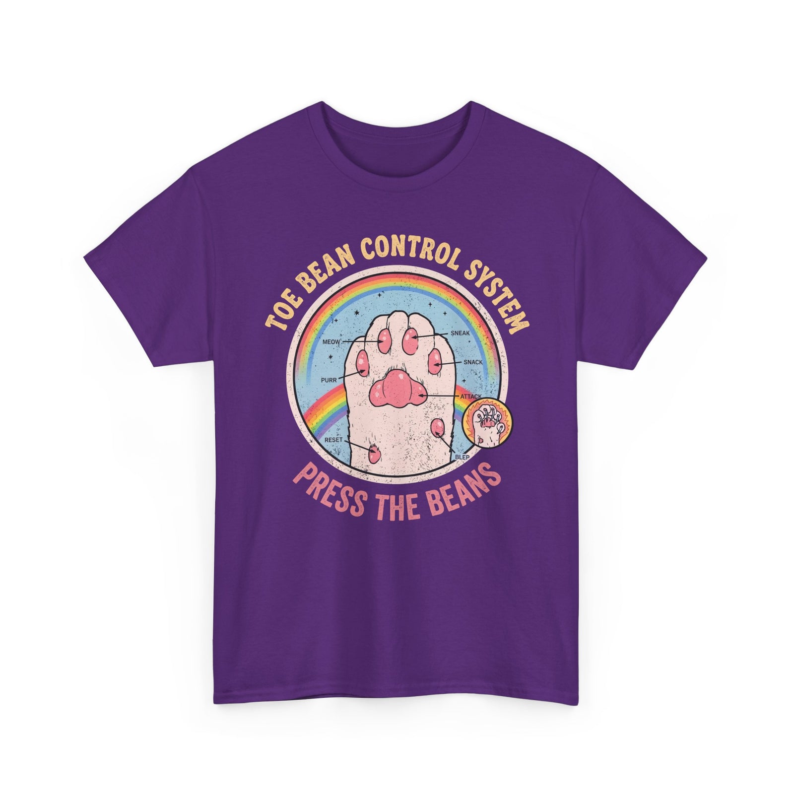 Toe Bean Control System T-Shirt — Funny Cat Paw Infographic Tee