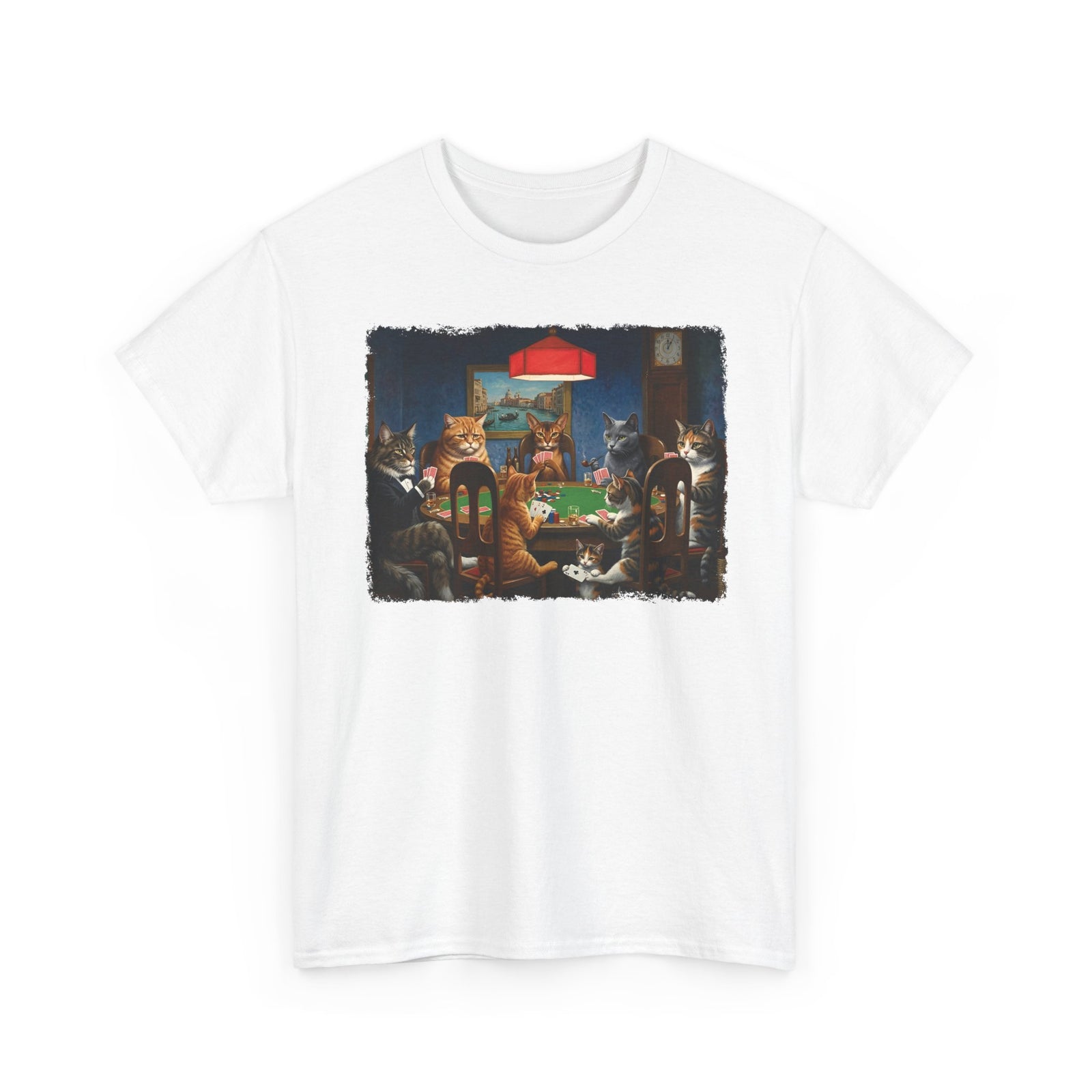Cats Playing Poker T-Shirt — Funny Poker Cat Art Tee