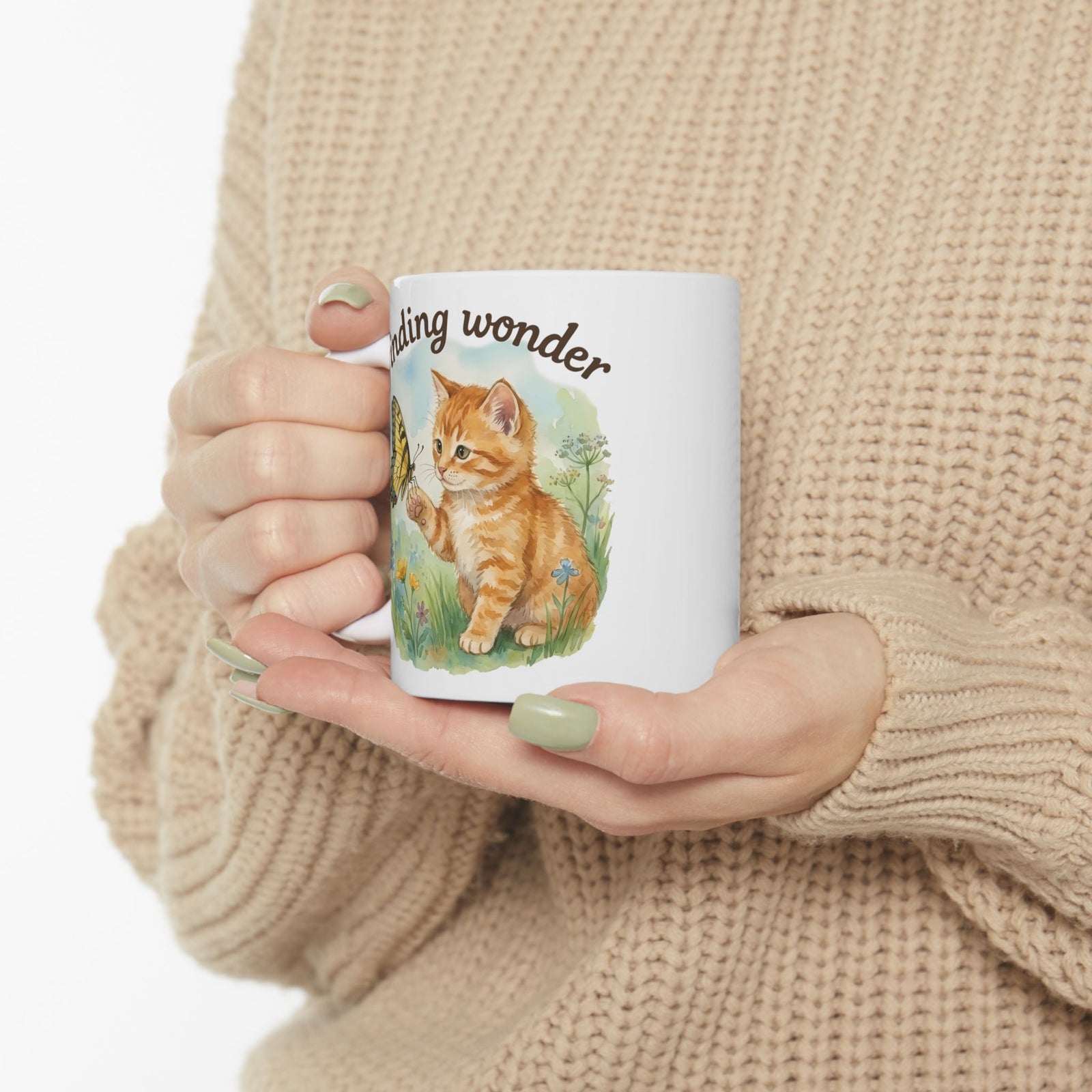 Finding Wonder Cat Ceramic Mug