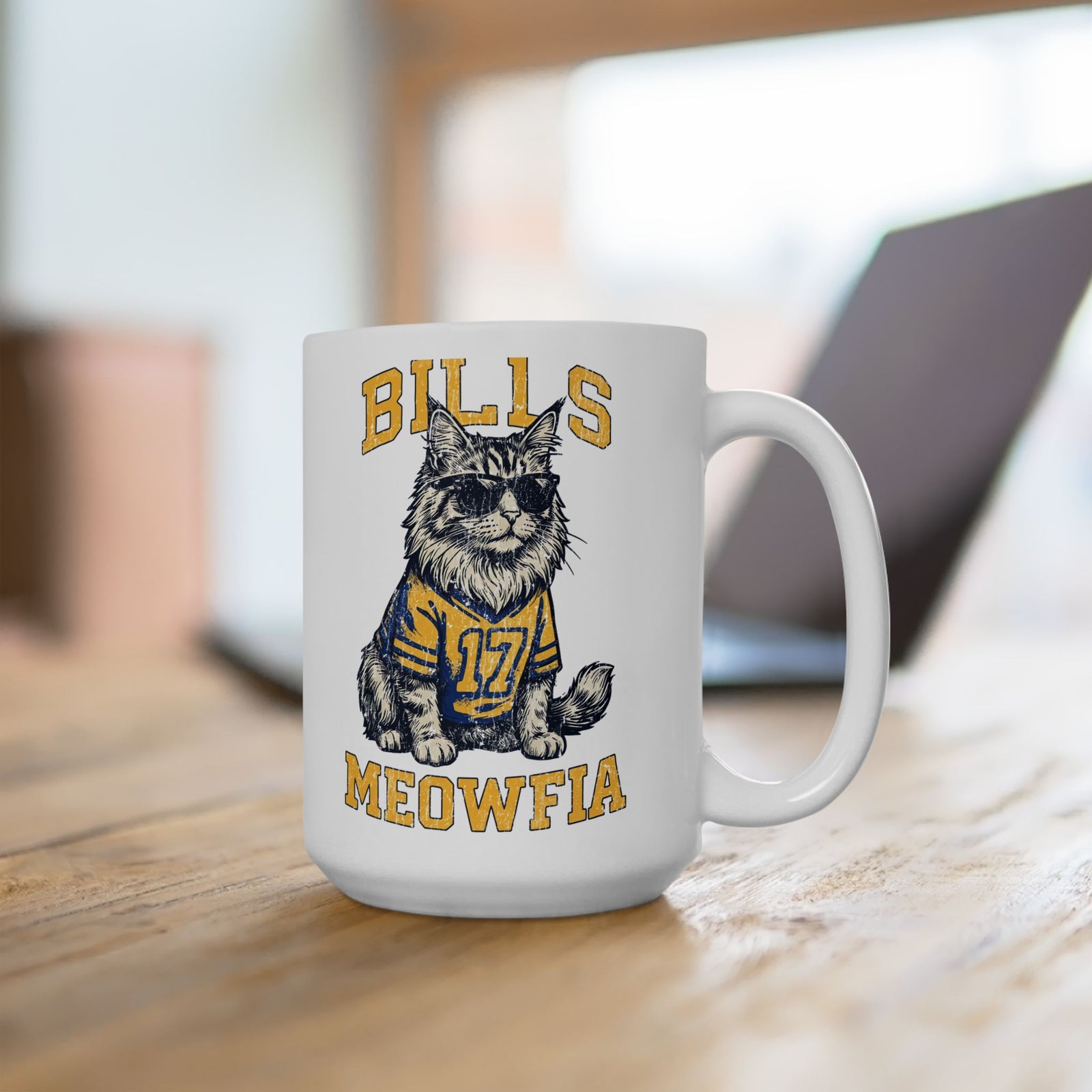 Bills Meowfia Ceramic Mug — Funny Cat Mafia Graphic Mug