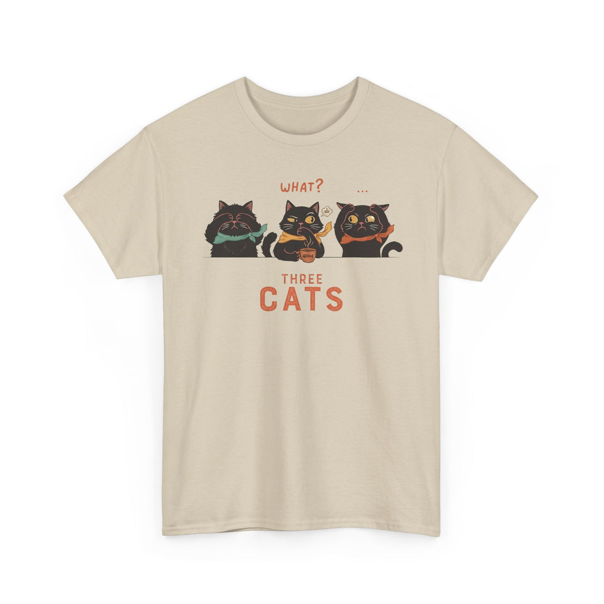 Three Wise Cats T-Shirt — Graphic Tee for Cat Lovers