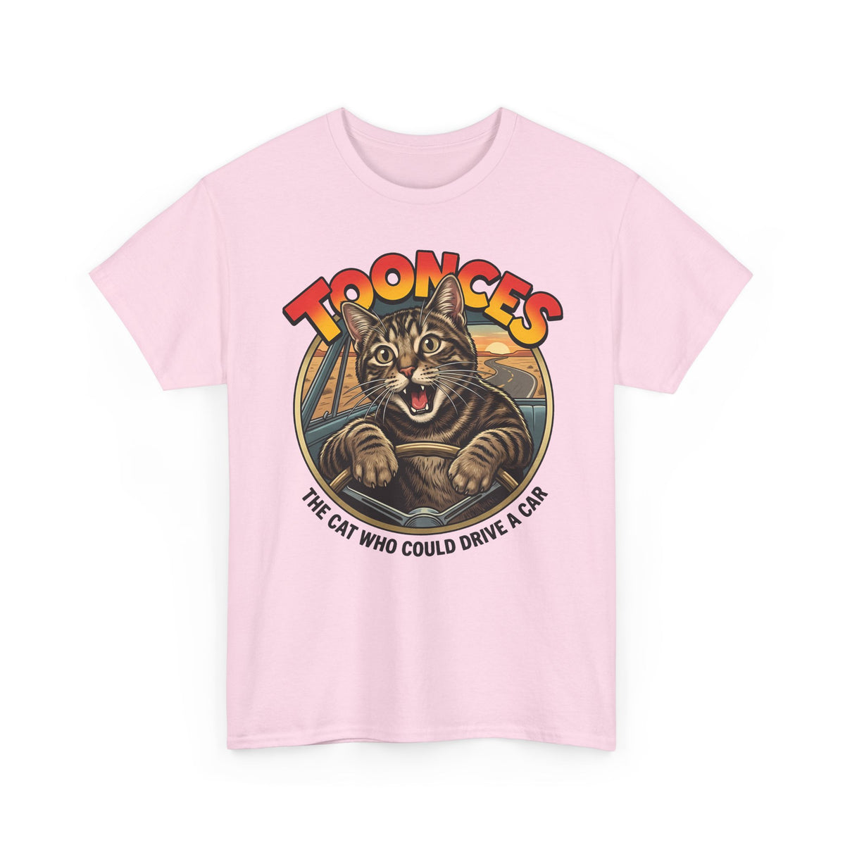 Toonces Cat Driving Tee — "Toonces: The Cat Who Could Drive a Car" Graphic T-Shirt