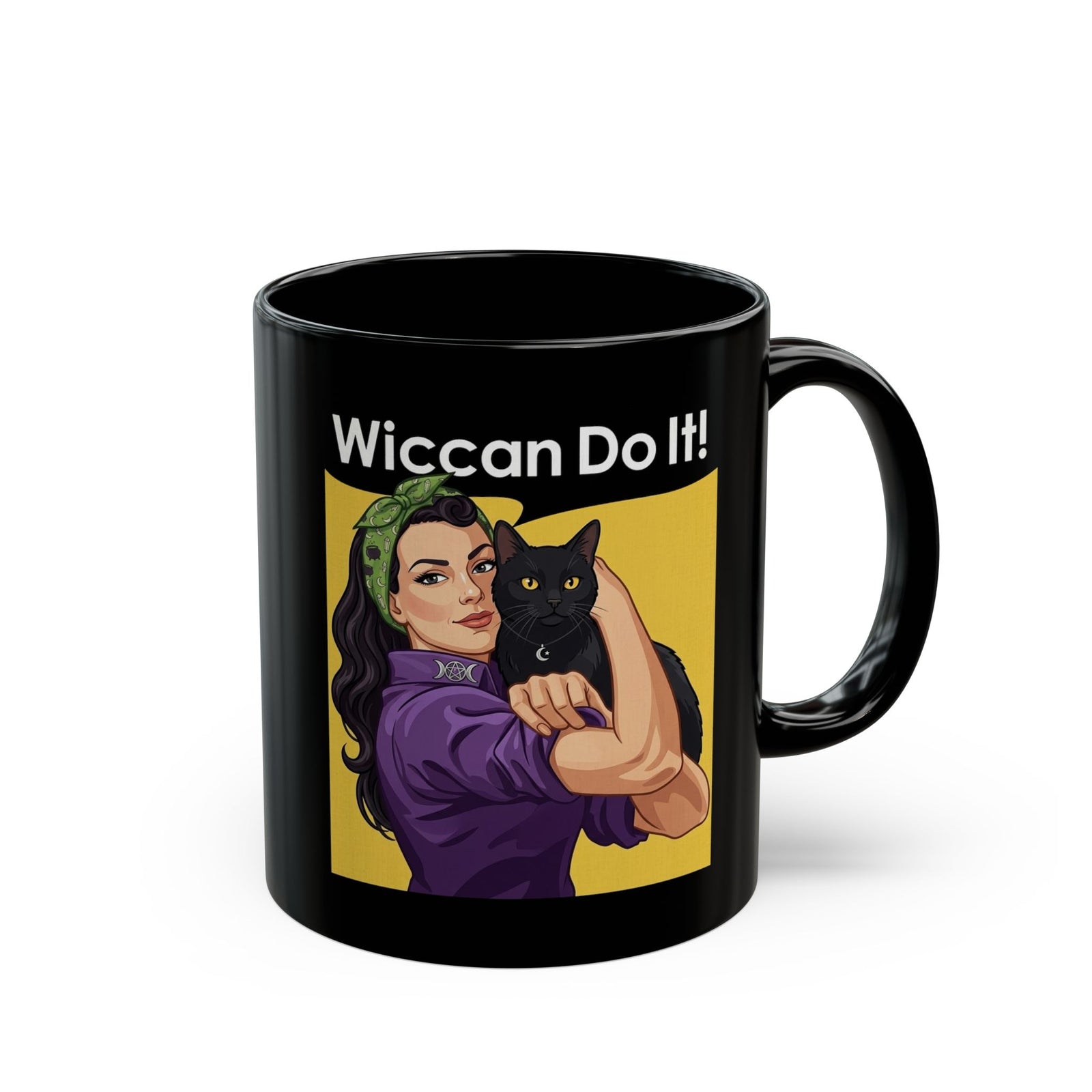 Black Cat "Wiccan Do It" Black Mug — Witchy Wicca Magic Mug