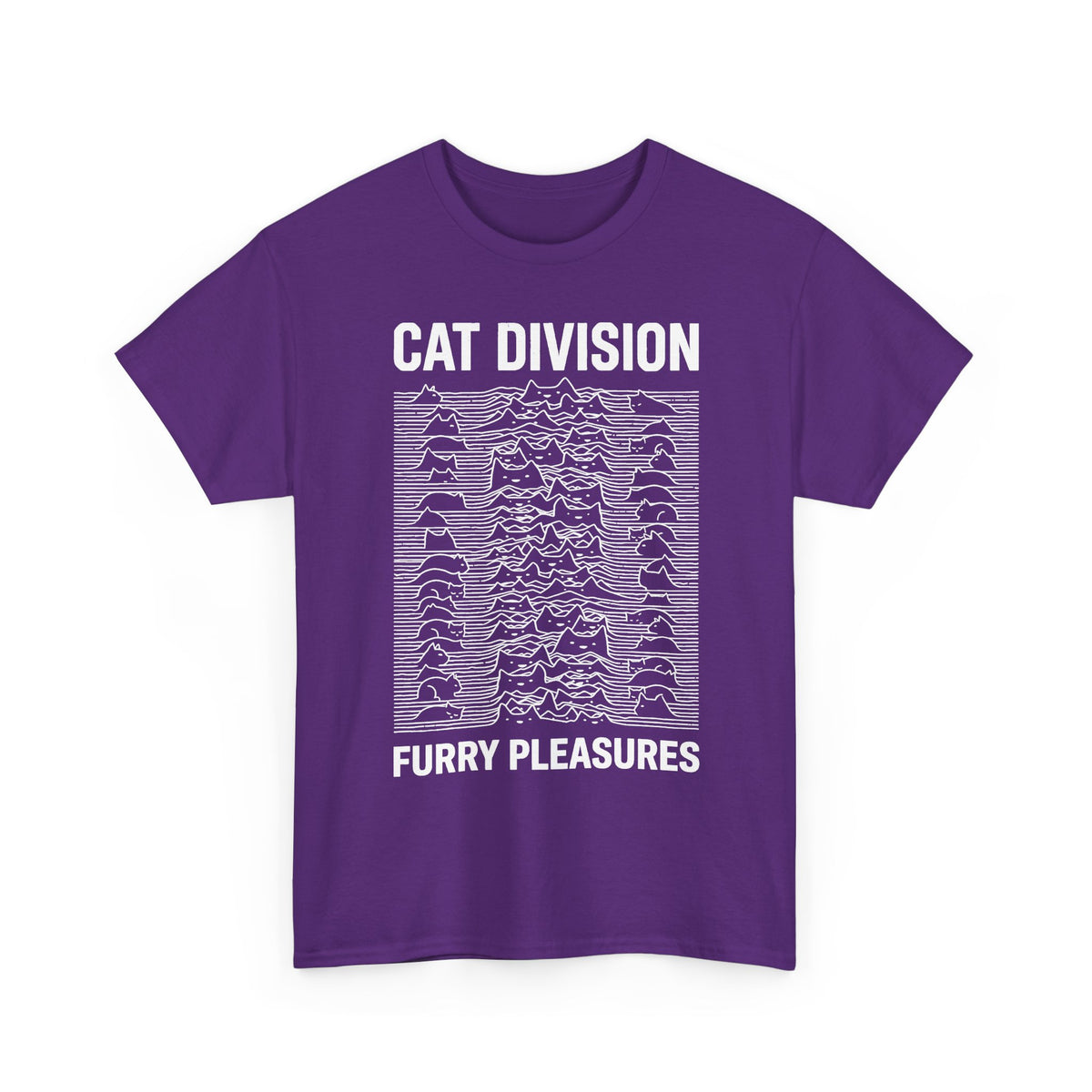 Cat Division Tee — "Furry Pleasures" Graphic Cat Silhouette Shirt