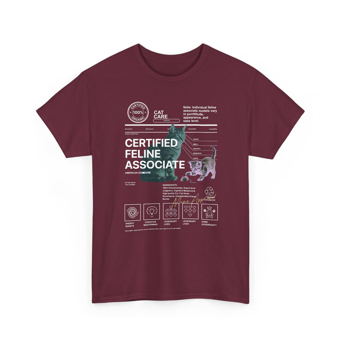 Certified Feline Associate T-Shirt — Funny Cat Lover Tee