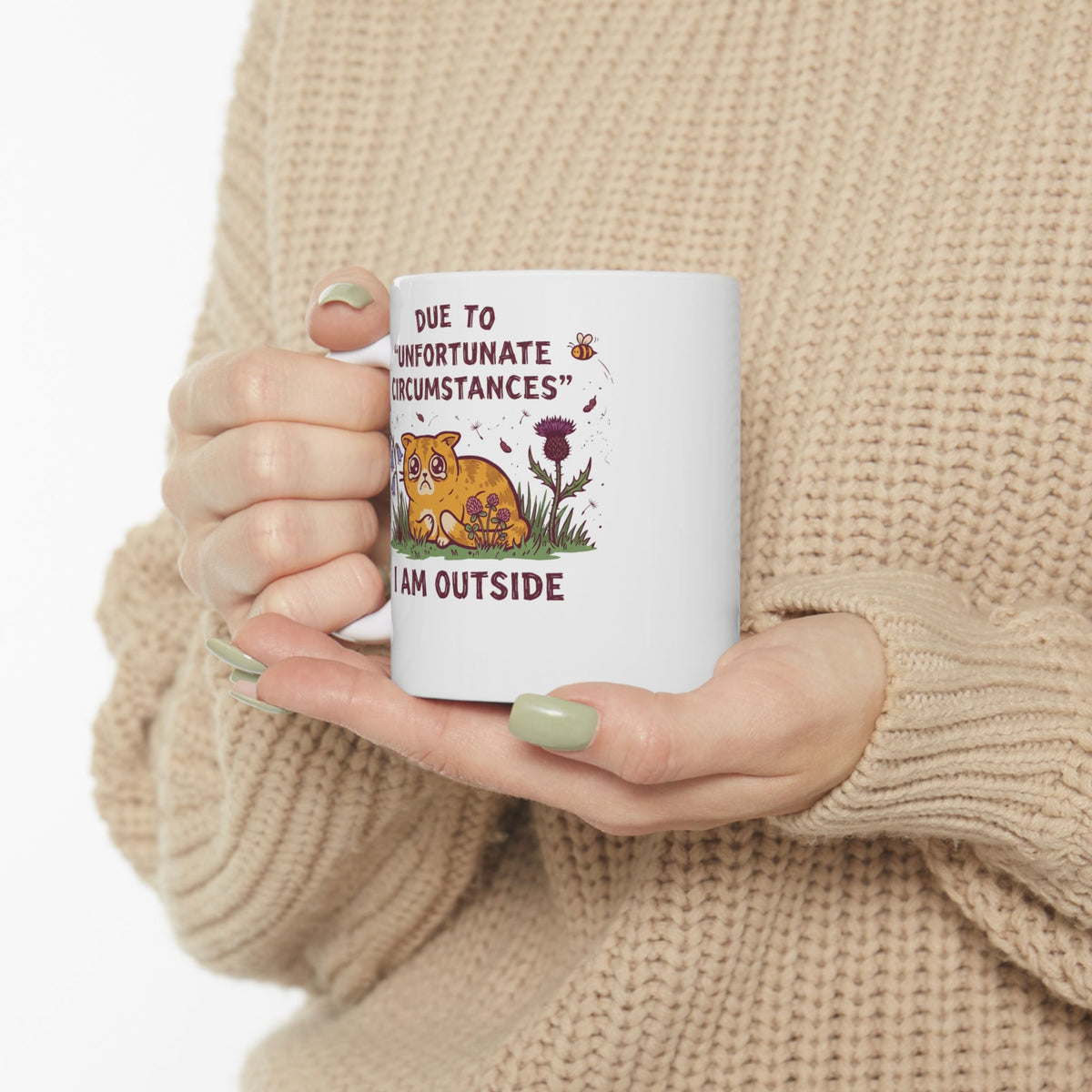I'm Outside Funny Cat Ceramic Mug