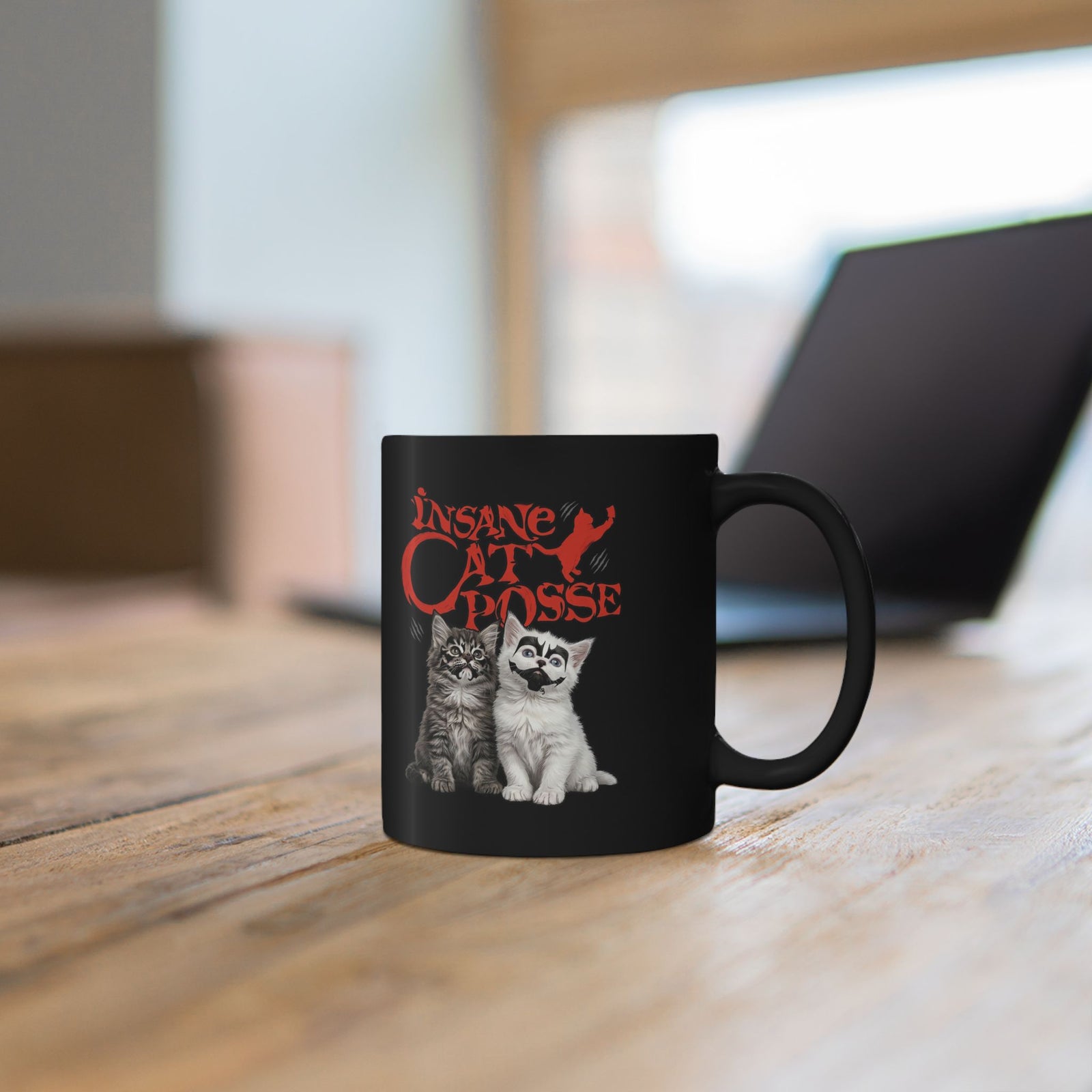 Insane Cat Posse Black Mug