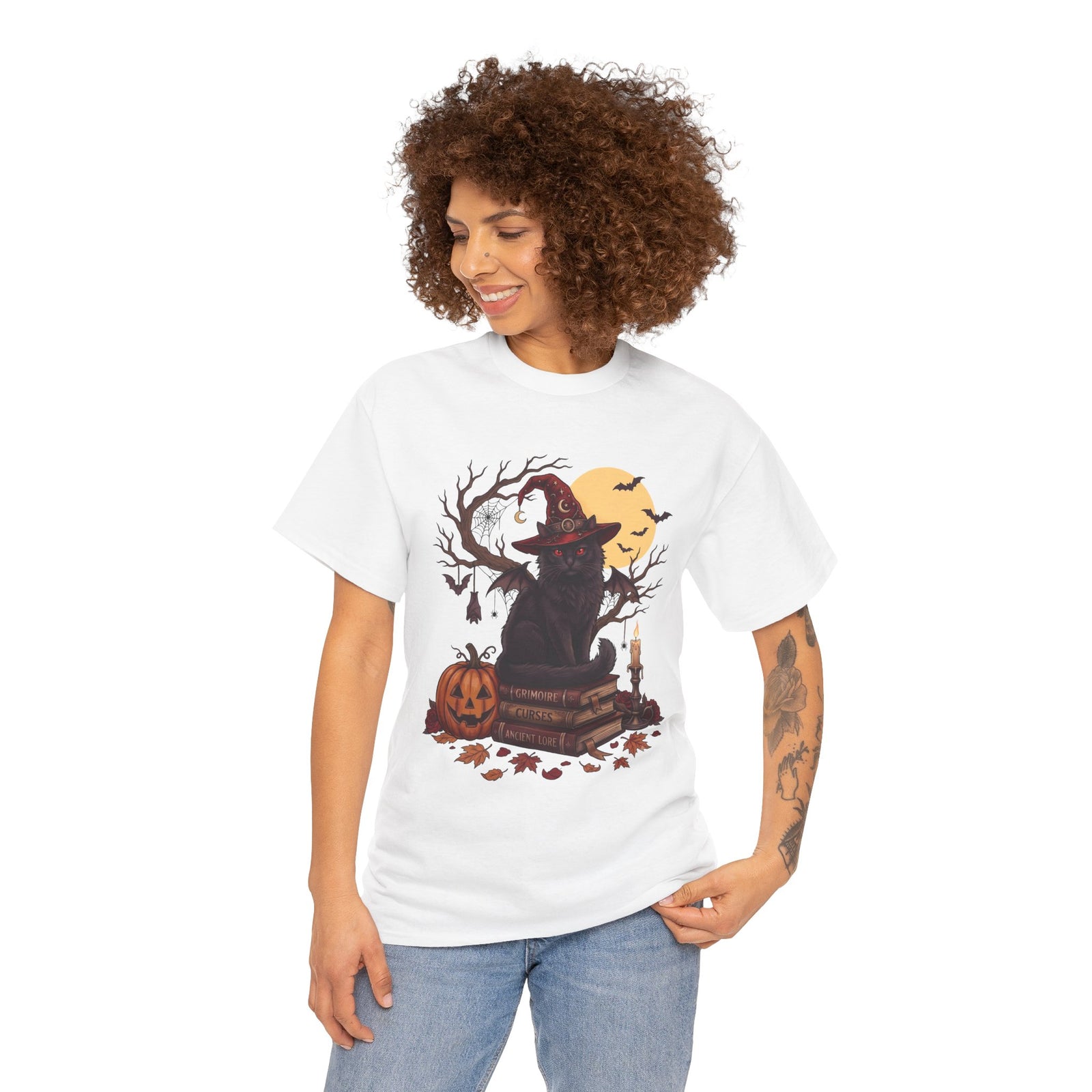 Ancient Lore Bat-Winged Black Cat Shirt — Gothic Witchy Halloween T-Shirt