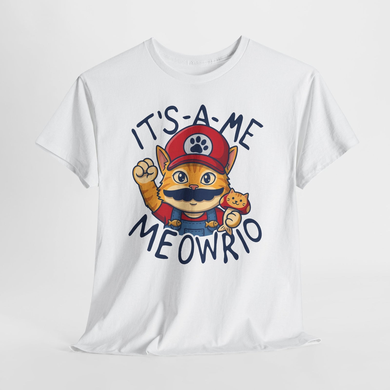 It's-a Me Meowrio T‑Shirt — Cute Gamer Cat Graphic Tee