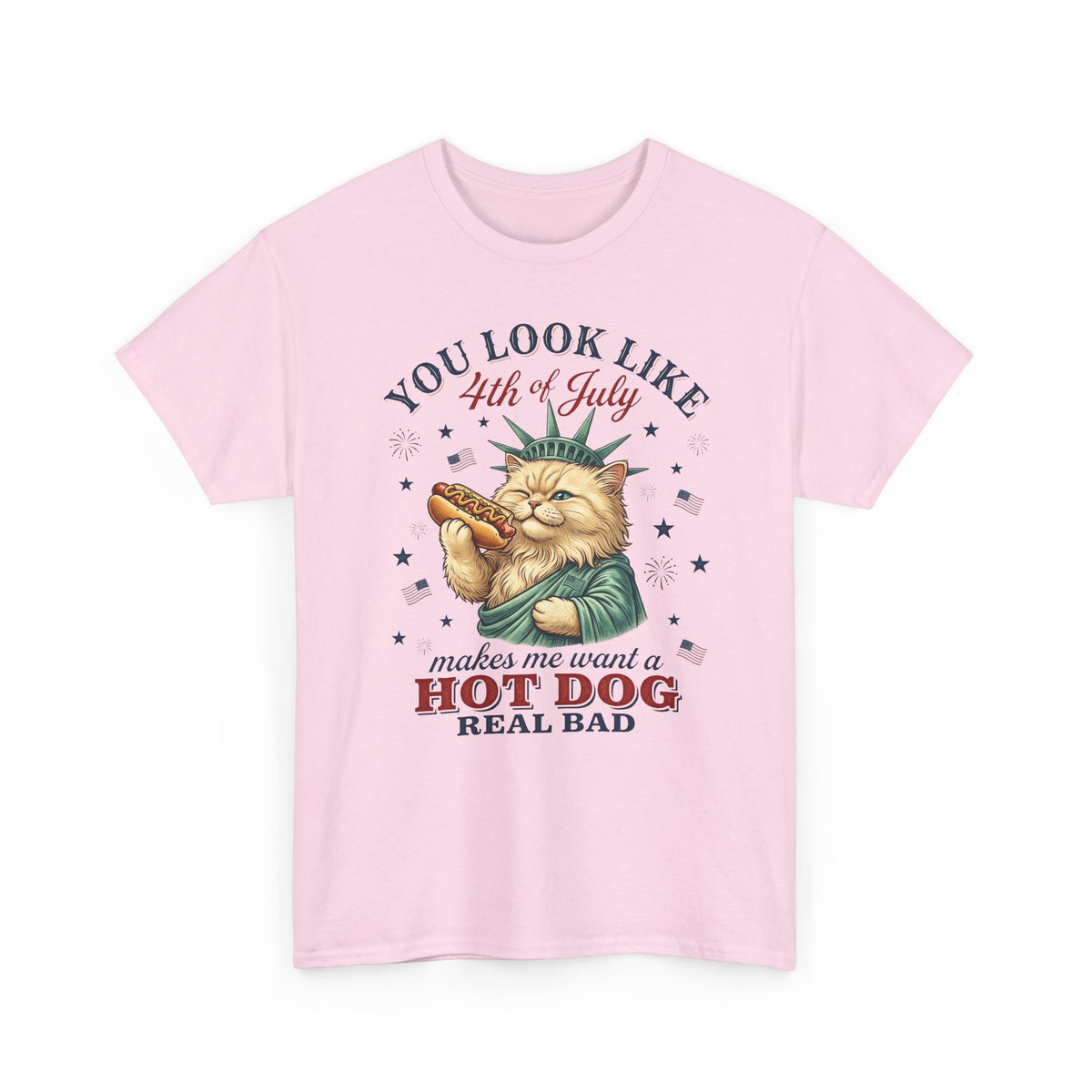 4th of July Cat & Hot Dog T-Shirt — Patriotic Fourth of July Tee