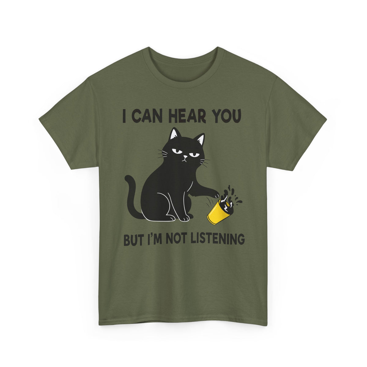 I Can Hear You But I'm Not Listening Funny Cat T-Shirt - Sarcastic Cat Lover Gift