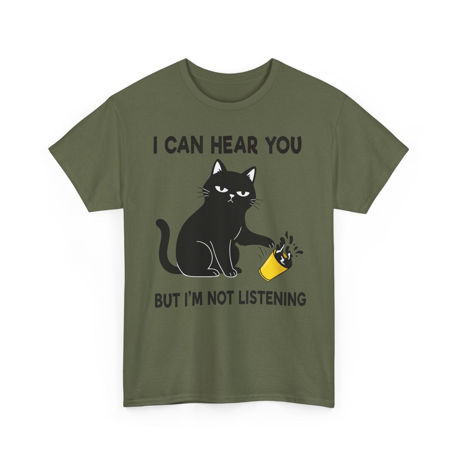 I Can Hear You But I'm Not Listening Funny Cat T-Shirt - Sarcastic Cat Lover Gift