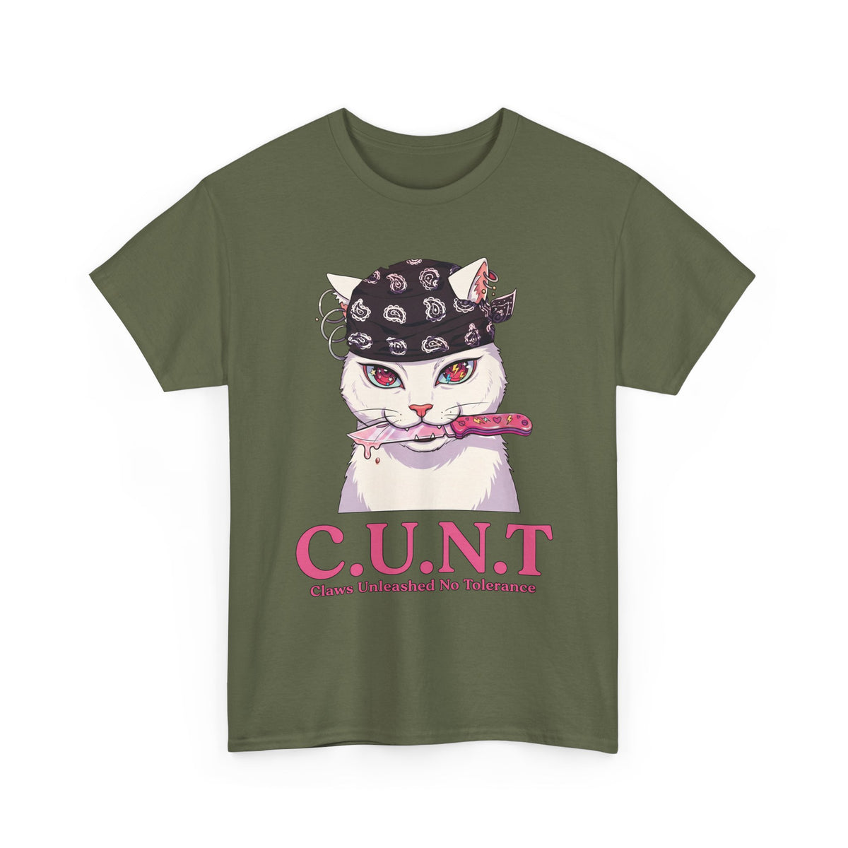 C.U.N.T Acronym Cat T-Shirt — Sassy Feline Rebellious Streetwear