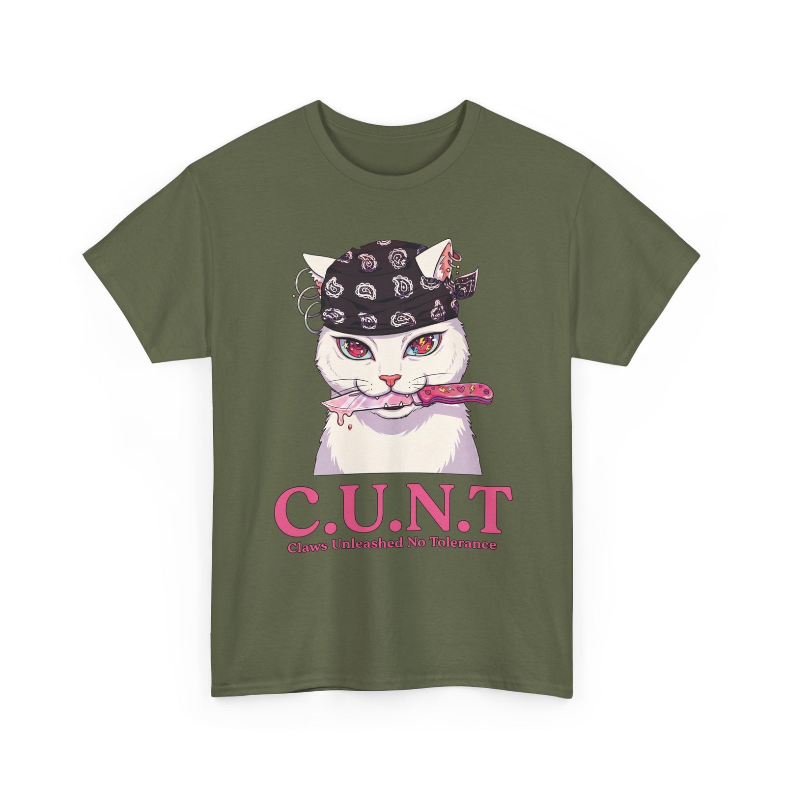 C.U.N.T Acronym Cat T-Shirt — Sassy Feline Rebellious Streetwear