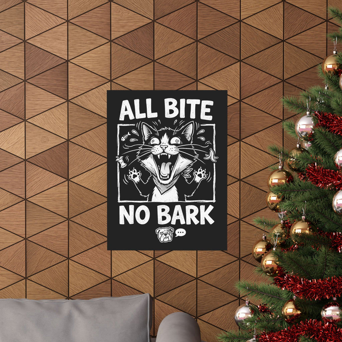 Cat All Bite No Bark Poster — Funny Cat Lover Poster