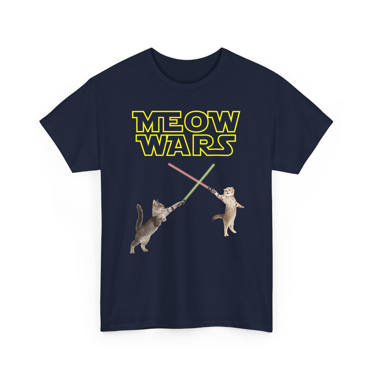 Meow Wars T-Shirt — Funny Cat Lightsaber Tee