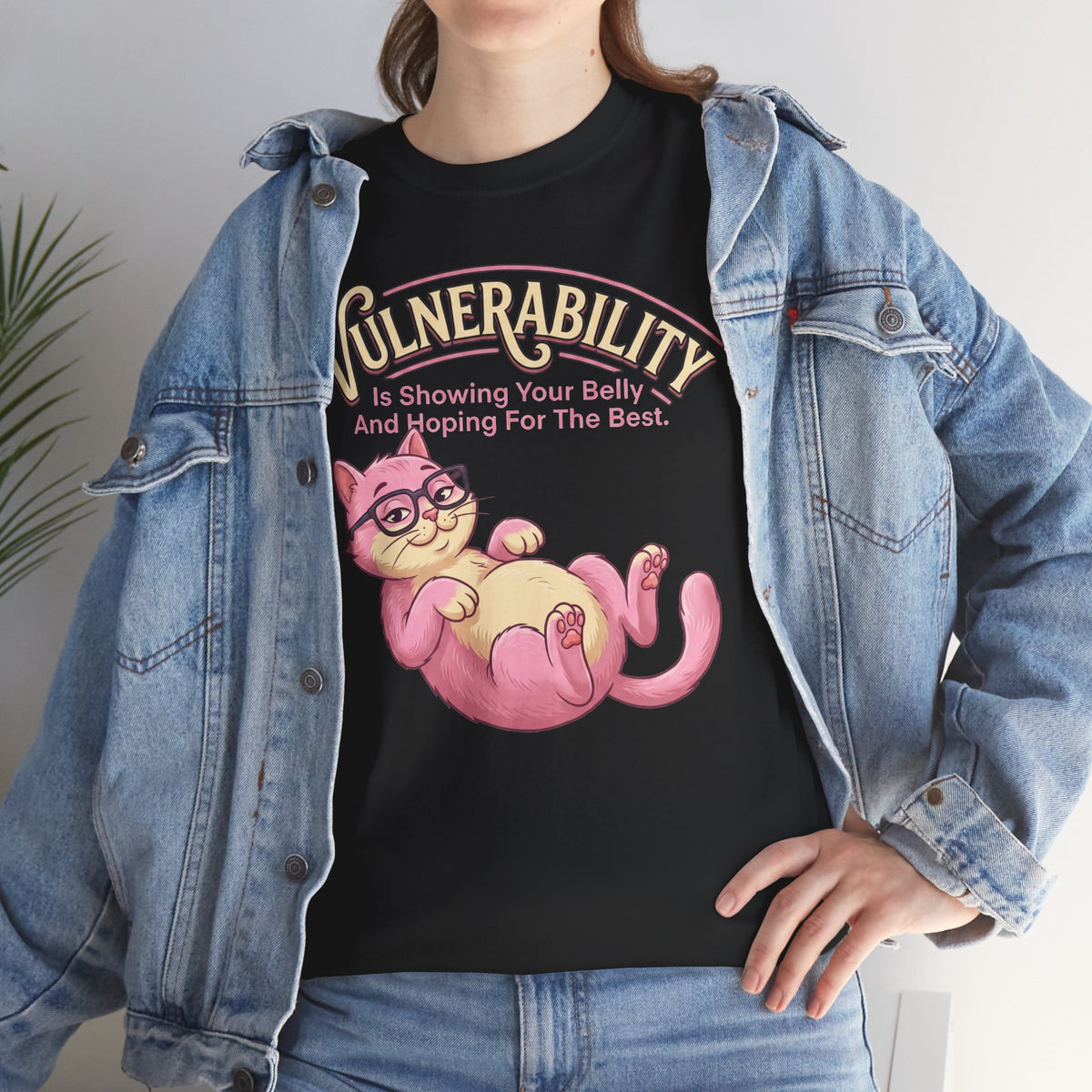 Vulnerability Cat T‑Shirt — "Vulnerability is Showing Your Reality" Cute Self‑Care Tee