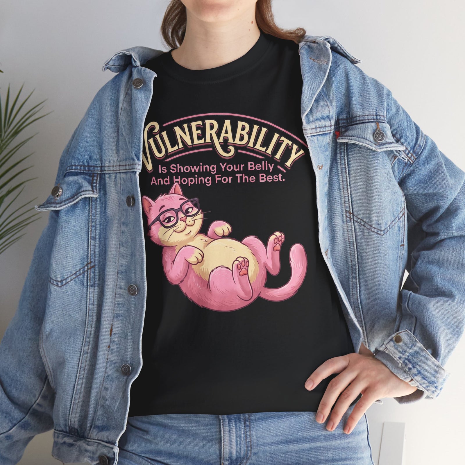 Vulnerability Cat T‑Shirt — "Vulnerability is Showing Your Reality" Cute Self‑Care Tee