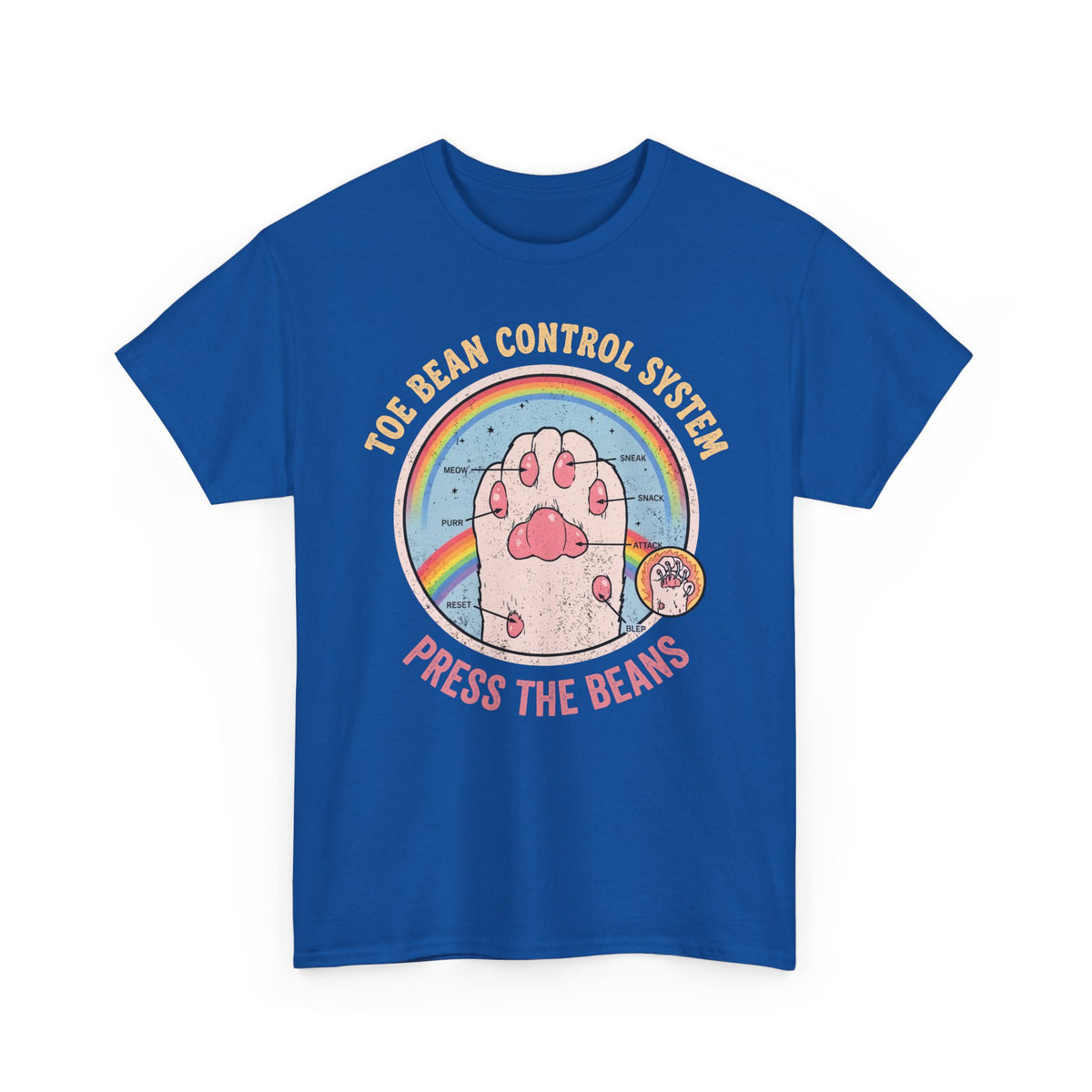 Toe Bean Control System T-Shirt — Funny Cat Paw Infographic Tee