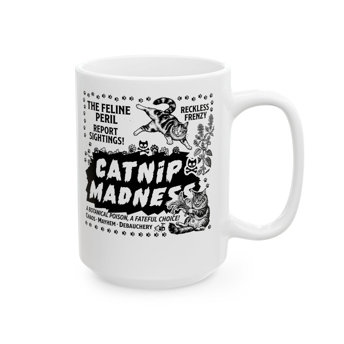 Catnip Madness Cat Ceramic Mug