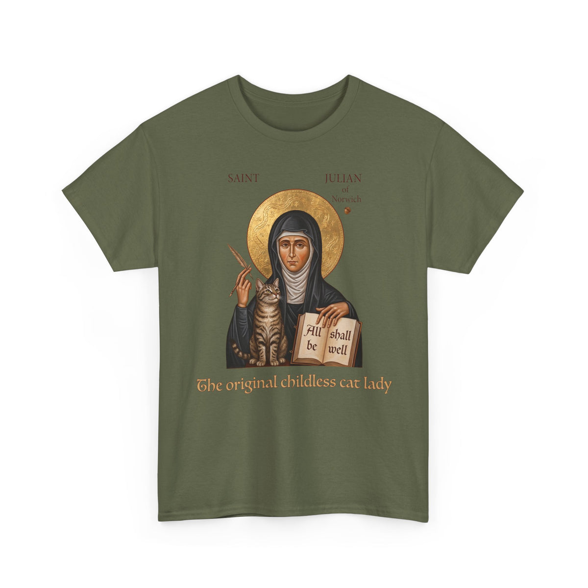 Saint Julian of Norwich Cat Lady T-Shirt — The Original Childless Cat Lady