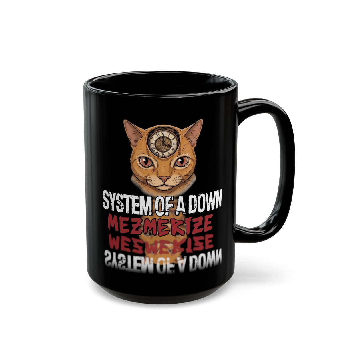 System Of A Down "Mezmerize" Cat Black Mug