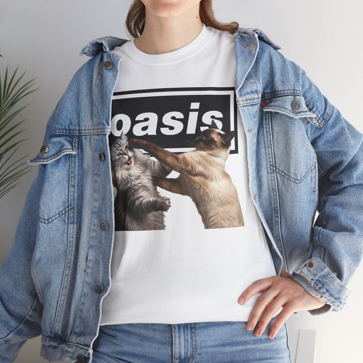 Oasis Cat Fight T-Shirt — Desert Cat Battle Graphic Tee
